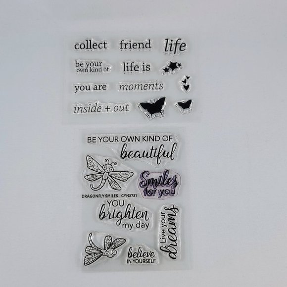 Dragonfly Smiles & Sentiment Stamps Clear Stamps Your Next Stamp Paper Crafts - Picture 2 of 11